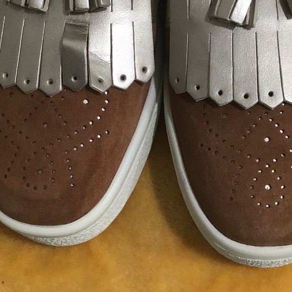 NWOT GEOX Respira Suede Italian Patent Fringe & Tassel Loafer Sneakers - Picture 3 of 12